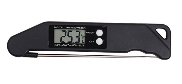 HBF-1 digitális beszúróhőmérő, húshőmérő behajtható mérőtű